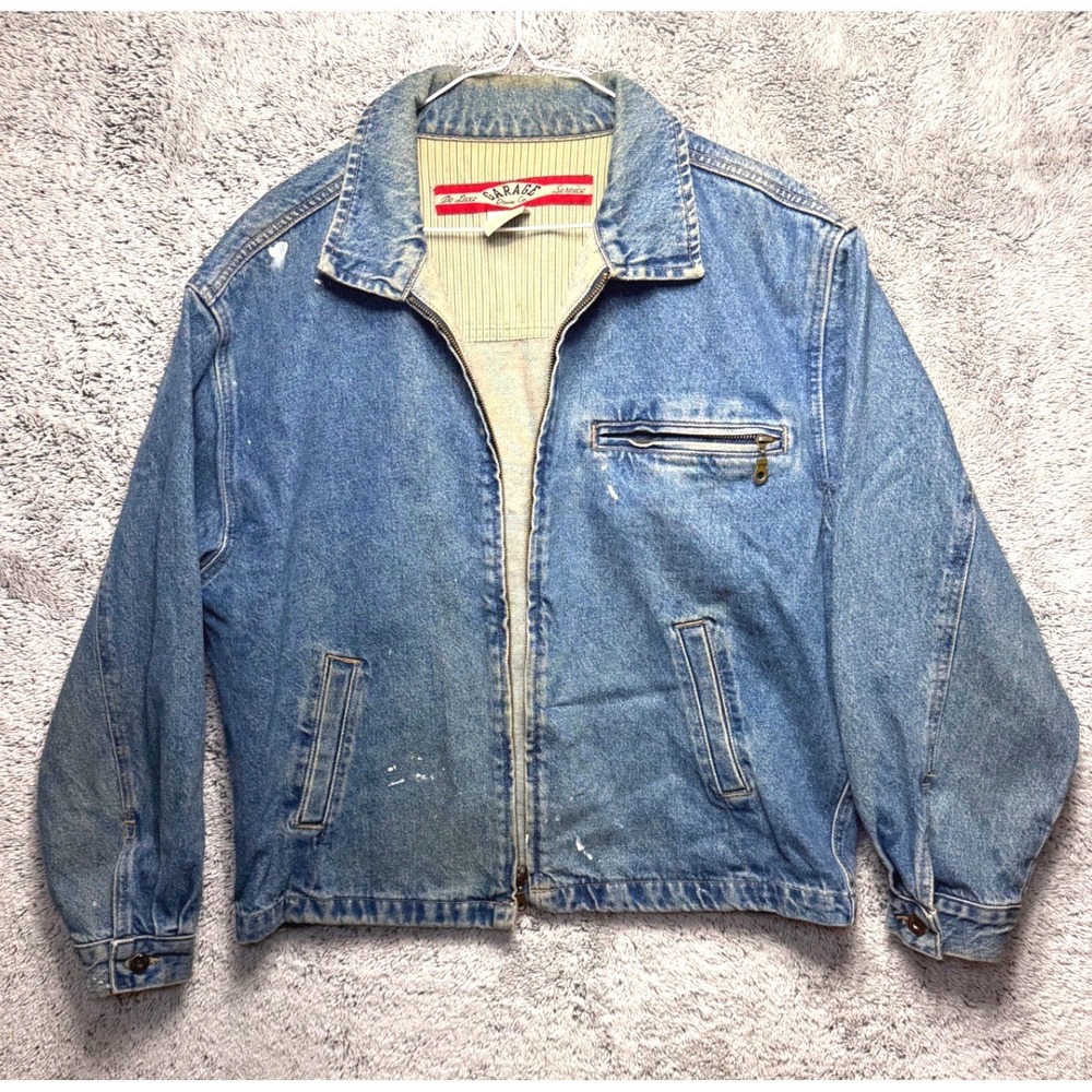 Vintage De Luxe Garage Denim Co Workwear‎ Jacket USA Made Grunge Patina Medium